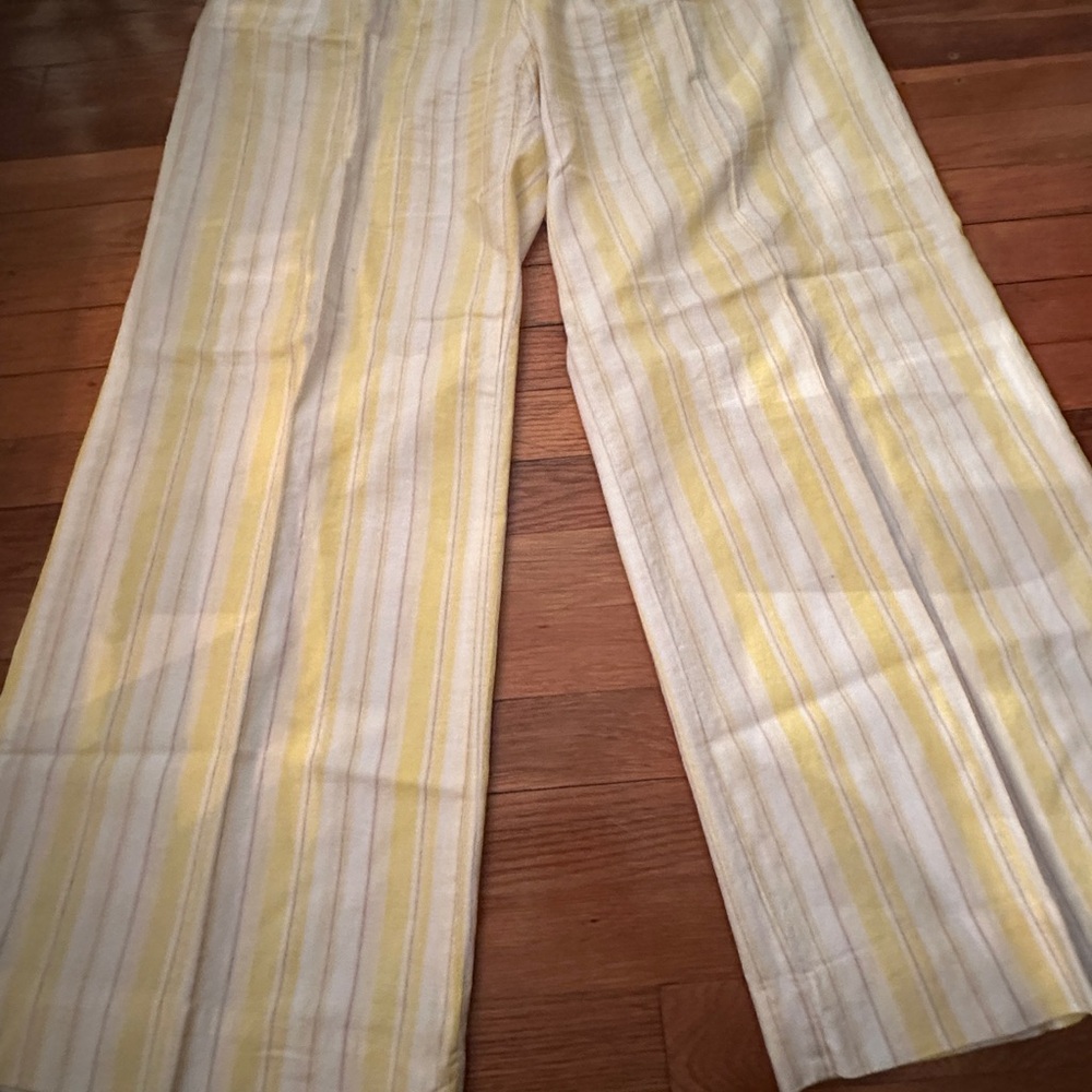 Cato Yellow and White Striped Pants